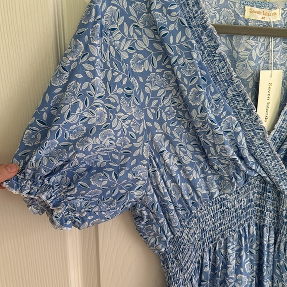 RUNS SMALL! Seven Islands Blue & White floral Maxi Dress – Size 3X – NWT - Picture 4 of 7